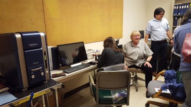 SEM demo room @ UCDavis. Hitachi TableTop is the large rectangular machine on the left.